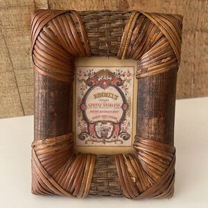 Mini Tiki Rattan Tabletop Picture Frame only- inside art not included